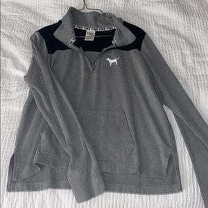 Grey & black Victoria secret half zip long sleeve